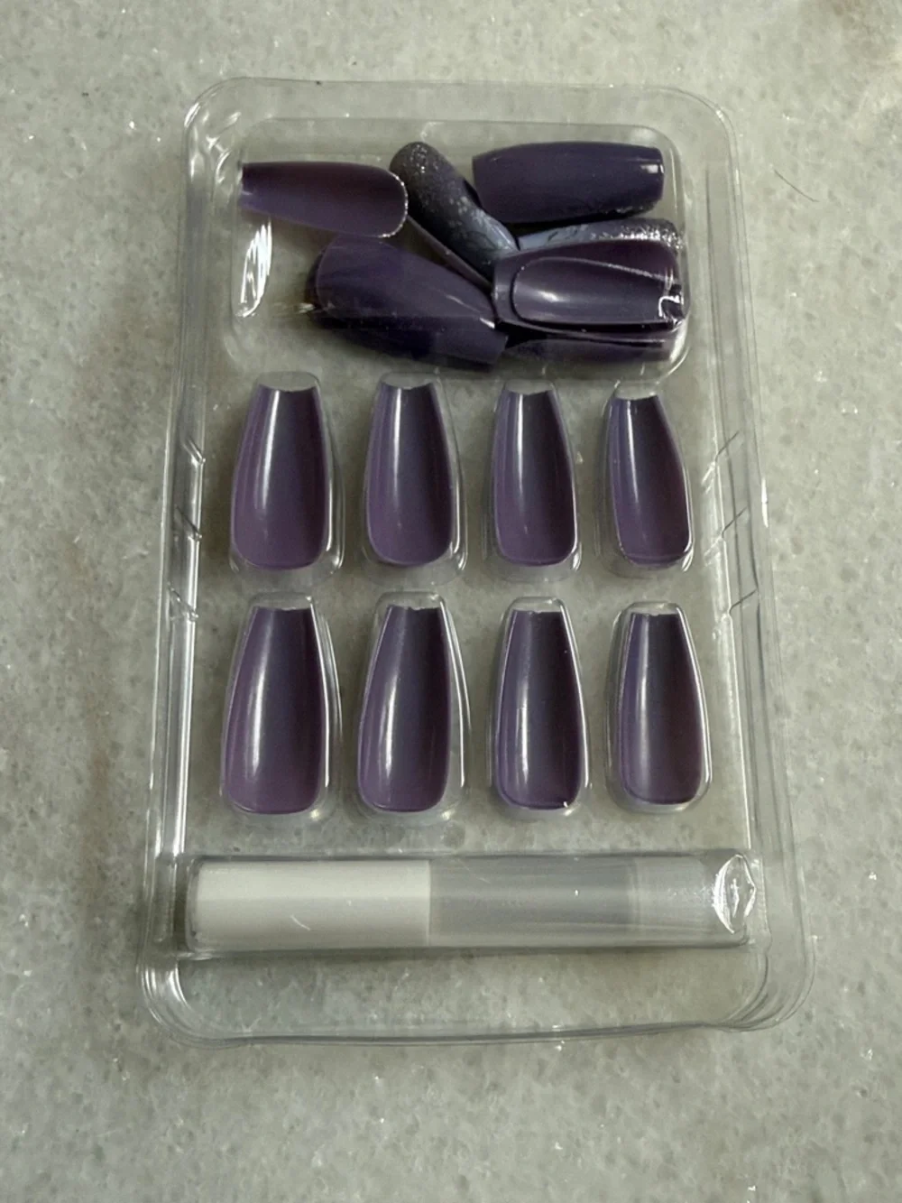 Unbranded Nail Set - Purple Ombre Press-On Nails 24pcs New